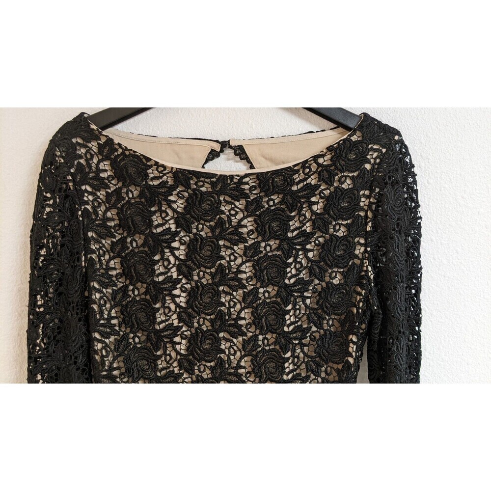 Women's Alice + Olivia Black Dandi Open-Back Lace Dress Size 6 - Picture 12 of 16
